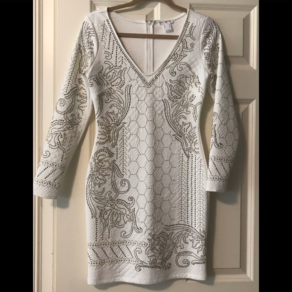 White sequin dress